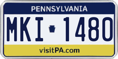 PA license plate MKI1480