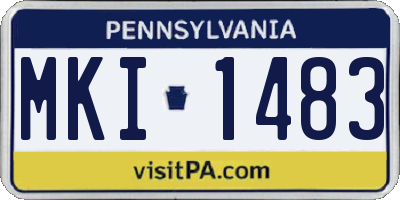 PA license plate MKI1483
