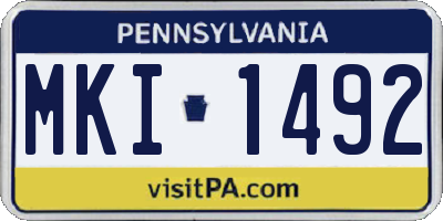PA license plate MKI1492