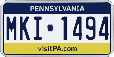 PA license plate MKI1494