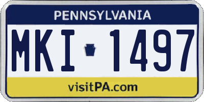PA license plate MKI1497