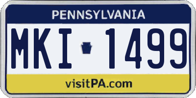 PA license plate MKI1499