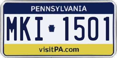 PA license plate MKI1501