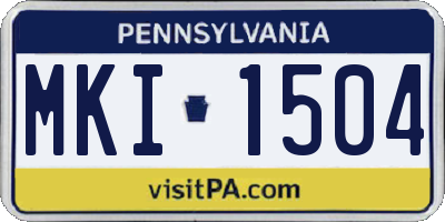 PA license plate MKI1504