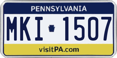PA license plate MKI1507
