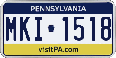 PA license plate MKI1518