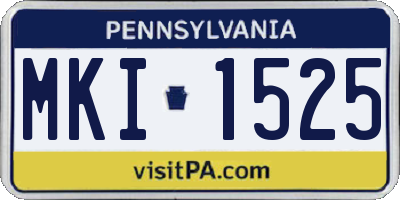 PA license plate MKI1525
