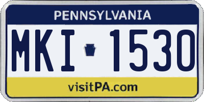 PA license plate MKI1530