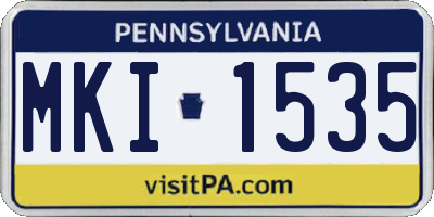 PA license plate MKI1535