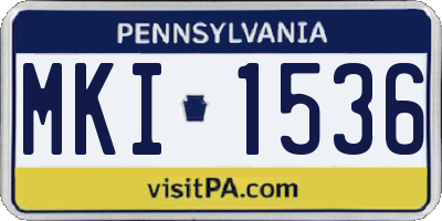 PA license plate MKI1536