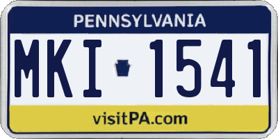 PA license plate MKI1541
