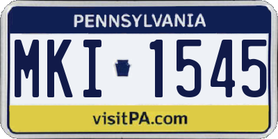 PA license plate MKI1545