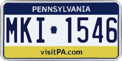 PA license plate MKI1546