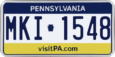 PA license plate MKI1548