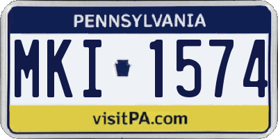 PA license plate MKI1574