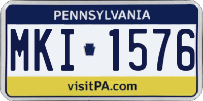 PA license plate MKI1576
