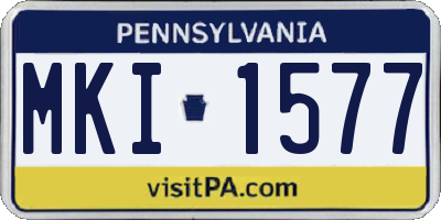 PA license plate MKI1577