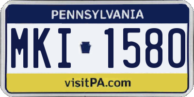 PA license plate MKI1580