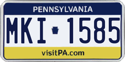 PA license plate MKI1585