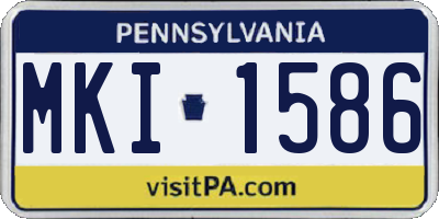 PA license plate MKI1586