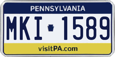 PA license plate MKI1589