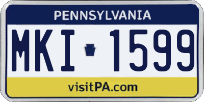 PA license plate MKI1599