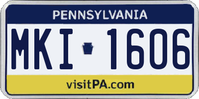 PA license plate MKI1606