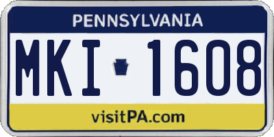 PA license plate MKI1608