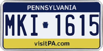 PA license plate MKI1615