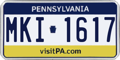PA license plate MKI1617