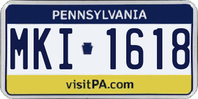 PA license plate MKI1618