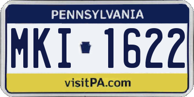 PA license plate MKI1622