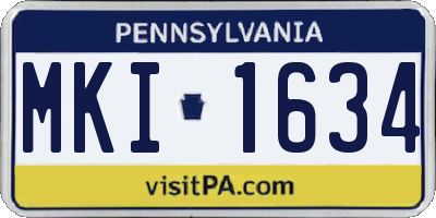 PA license plate MKI1634