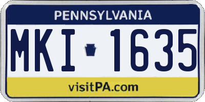 PA license plate MKI1635
