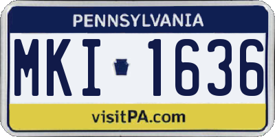 PA license plate MKI1636