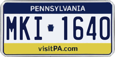 PA license plate MKI1640