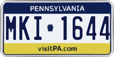 PA license plate MKI1644