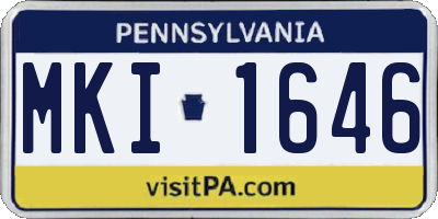 PA license plate MKI1646