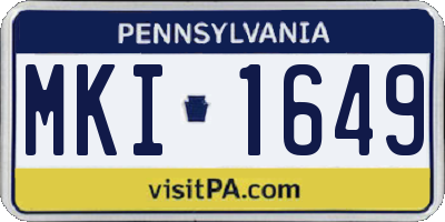 PA license plate MKI1649