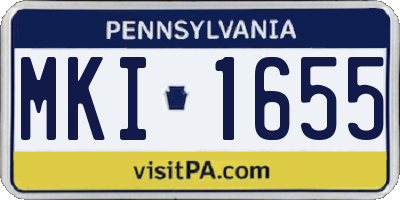 PA license plate MKI1655