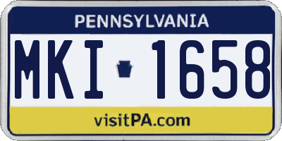 PA license plate MKI1658