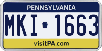 PA license plate MKI1663