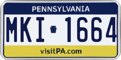 PA license plate MKI1664