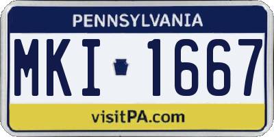 PA license plate MKI1667