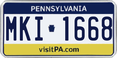PA license plate MKI1668
