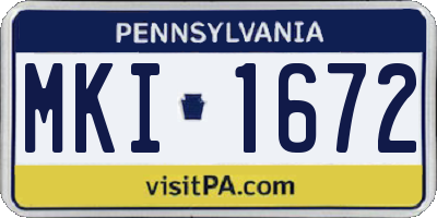 PA license plate MKI1672