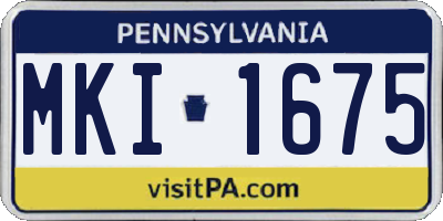 PA license plate MKI1675