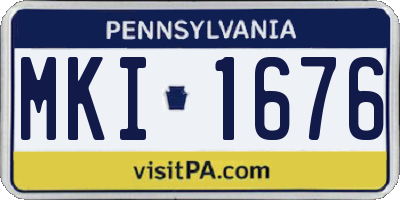 PA license plate MKI1676