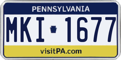 PA license plate MKI1677