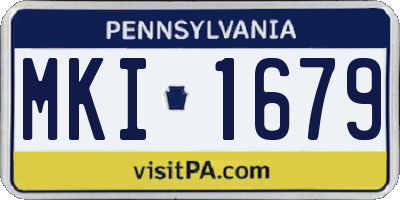 PA license plate MKI1679
